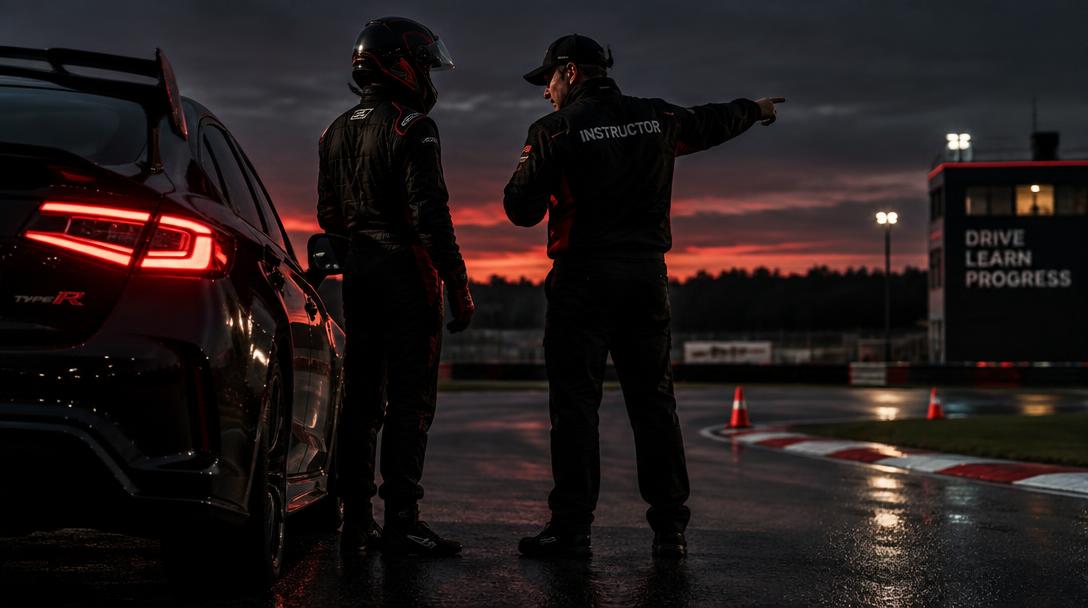 Instruktor und Trainee auf der Übungsstrecke
