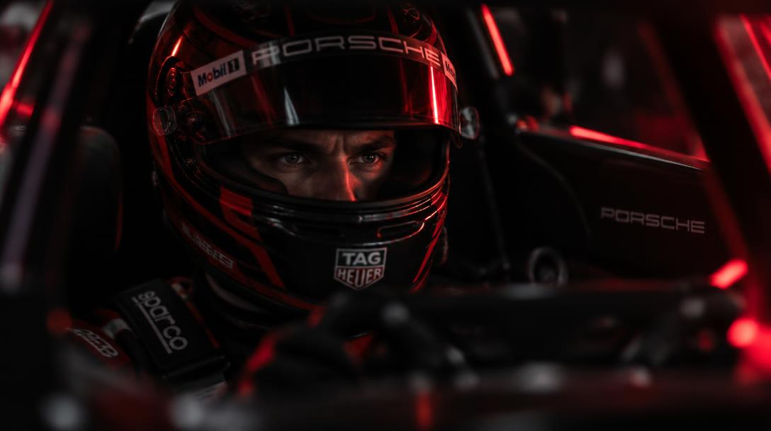 Rennfahrer im Cockpit eines JK Racing Rennwagens